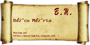 Bécs Márta névjegykártya