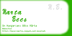 marta becs business card