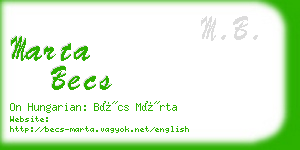 marta becs business card